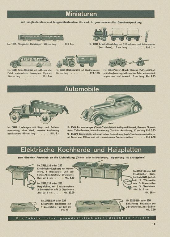 Karl Bub Spielwarenfabrik Nürnberg Katalog 1938