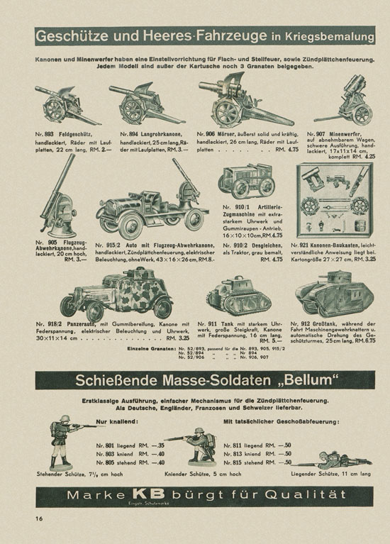 Karl Bub Spielwarenfabrik Nürnberg Katalog 1938