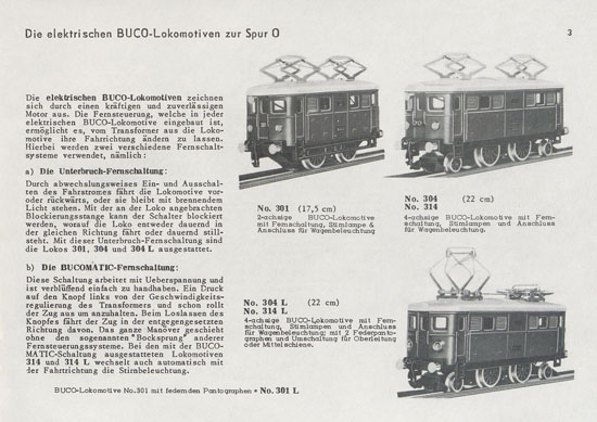 BUCO Spur 0 Katalog 1956-1957