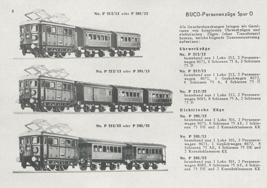 BUCO Spur 0 Katalog 1956-1957