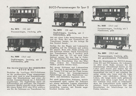 Seite 8 BUCO Spur 0 Katalog 1956-1957