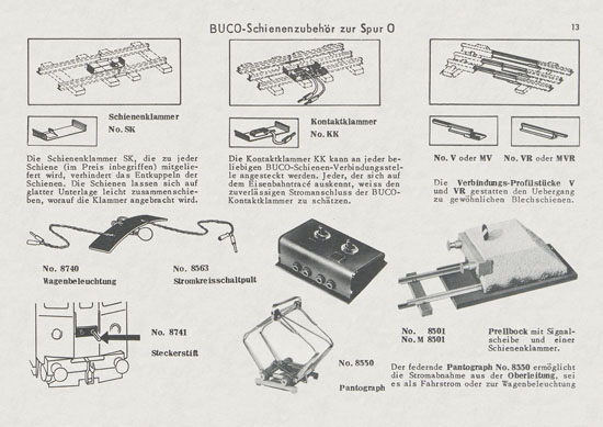 Seite 13 BUCO Spur 0 Katalog 1956-1957