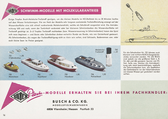 Seite 16 Busch Modelle Katalog 1962-1963