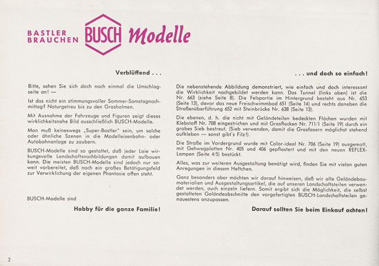 Busch Modelle Katalog 1963-1964