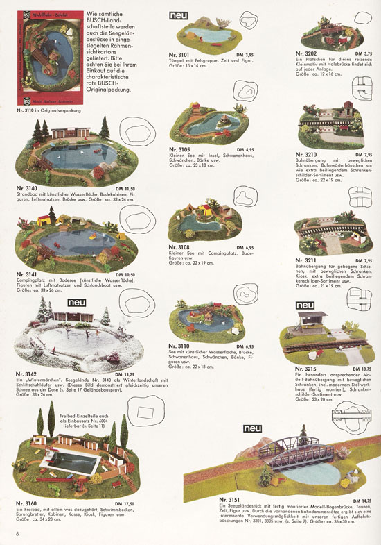 Busch Modellbahn-Zubehör Gesamtkatalog 1970-1971