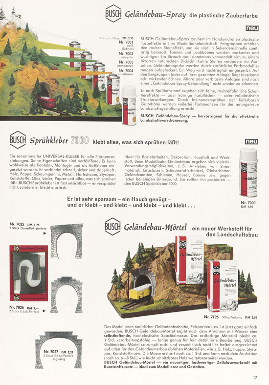 Busch Modellbahn-Zubehör Gesamtkatalog 1970-1971