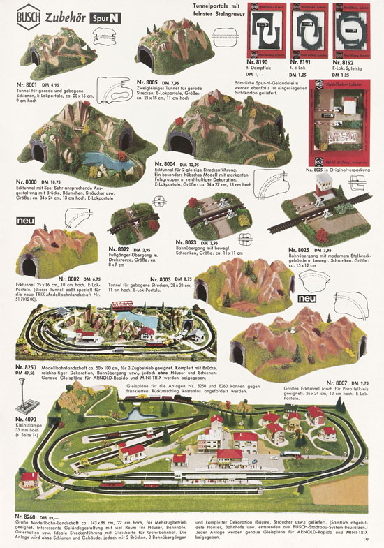 Busch Modellbahn-Zubehör Gesamtkatalog 1970-1971