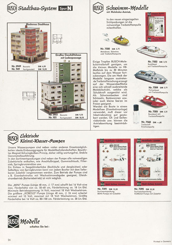 Busch Modellbahn-Zubehör Gesamtkatalog 1970-1971