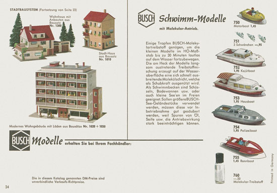 Seite 24 Busch Modelle Katalog 1965-1966