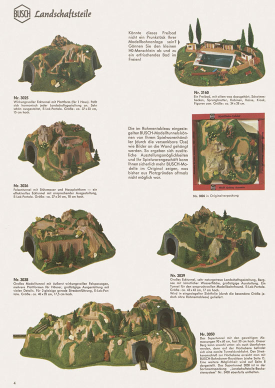 Busch Modellbahn-Zubehör Katalog 1968-1969