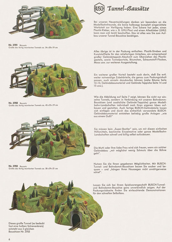 Busch Modellbahn-Zubehör Katalog 1968-1969