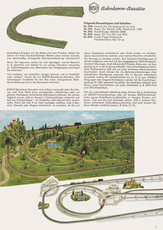 Busch Modellbahn-Zubehör Katalog 1968-1969