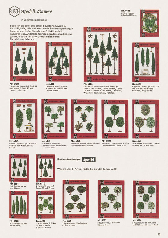 Busch Modellbahn-Zubehör Katalog 1968-1969