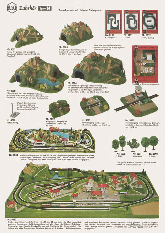 Busch Modellbahn-Zubehör Katalog 1968-1969