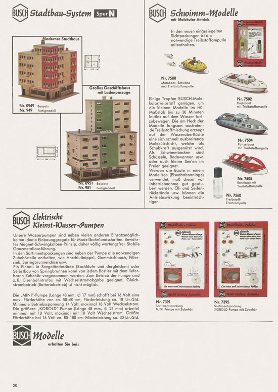 Busch Modellbahn-Zubehör Katalog 1968-1969