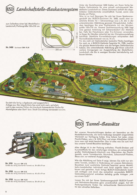 Busch Modellbahn-Zubehör Katalog 1969-1970