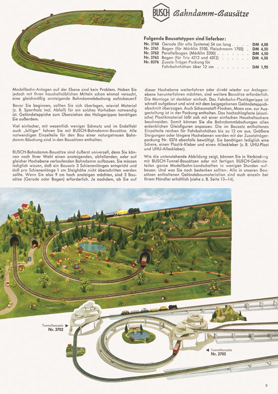 Busch Modellbahn-Zubehör Katalog 1969-1970