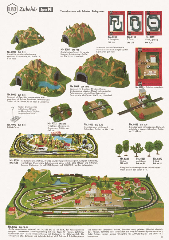 Busch Modellbahn-Zubehör Katalog 1969-1970