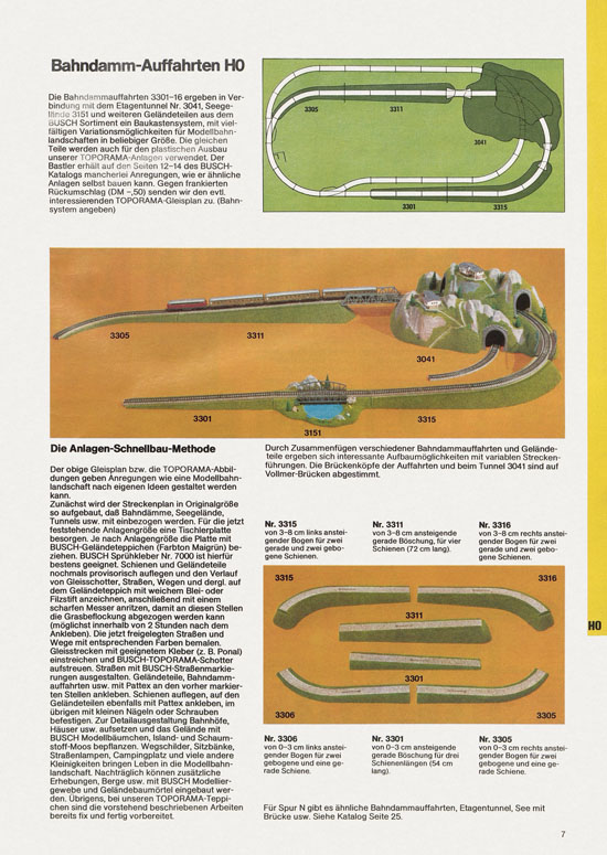 Busch Modellbahn-Zubehör Katalog 1975-1976