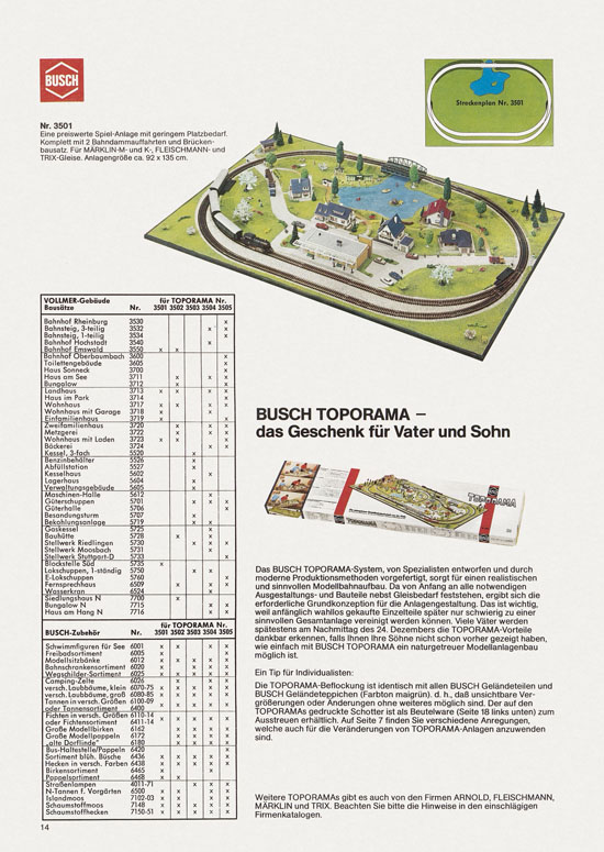 Busch Modellbahn-Zubehör Katalog 1975-1976