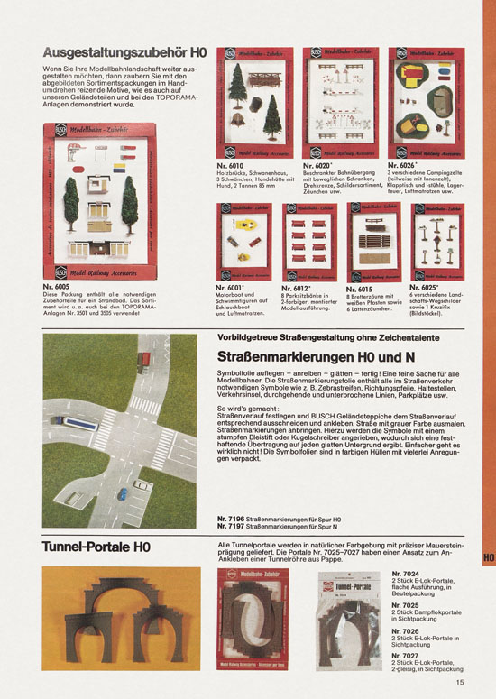 Busch Modellbahn-Zubehör Katalog 1975-1976