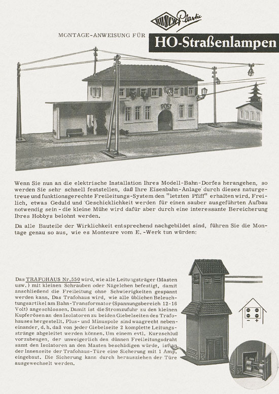 Seite 1 Busch Montageanleitung für Straßenlampen 1960
