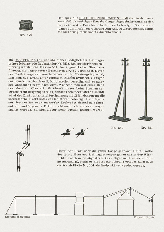 Busch Montageanleitung für Straßenlampen 1960