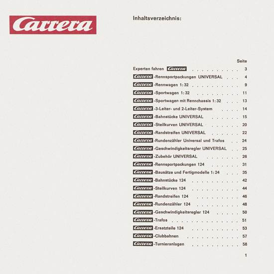 Seite 3 Carrera Katalog 1967-1968