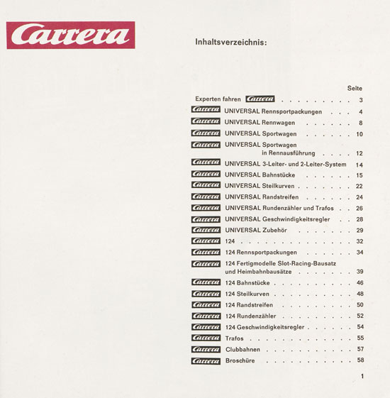 Carrera Katalog 1968-1969