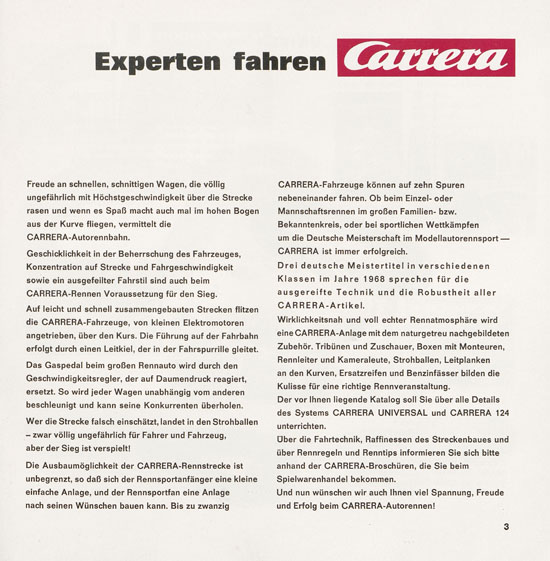 Carrera Katalog 1968-1969