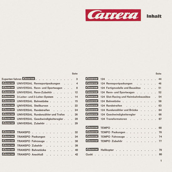 Seite 3 Carrera Katalog 1971-1972
