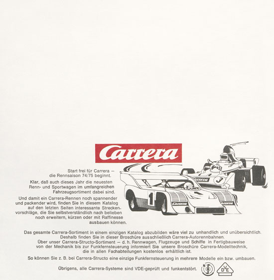 Seite 2 Carrera Katalog 1974-1975