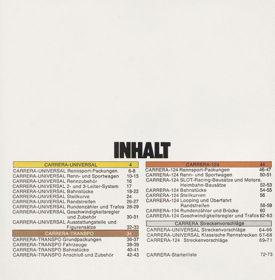 Seite 3 Carrera Katalog 1974-1975