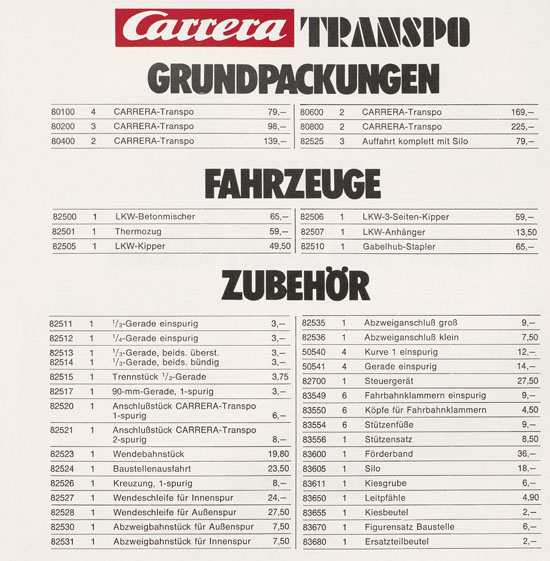 Carrera Katalog 1974-1975