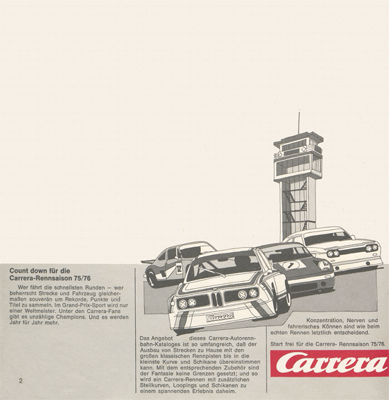 Seite 2 Carrera Autorennbahn Katalog 1975-1976