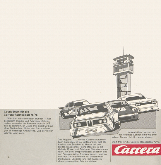 Carrera Autorennbahn Katalog 1975-1976