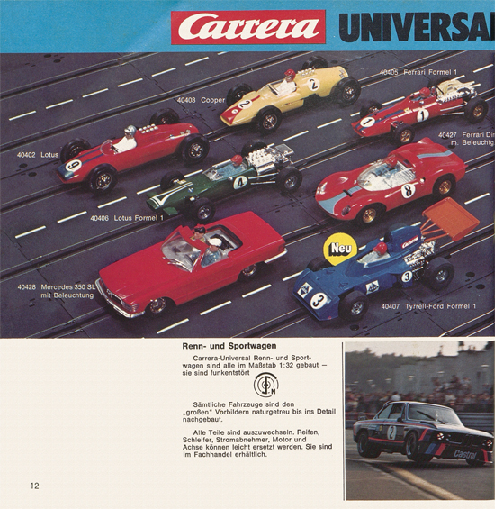 Seite 12 Carrera Autorennbahn Katalog 1975-1976
