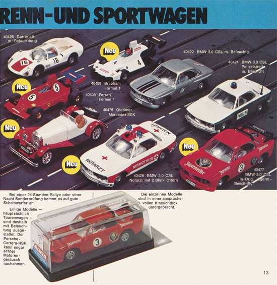 Carrera Autorennbahn Katalog 1975-1976