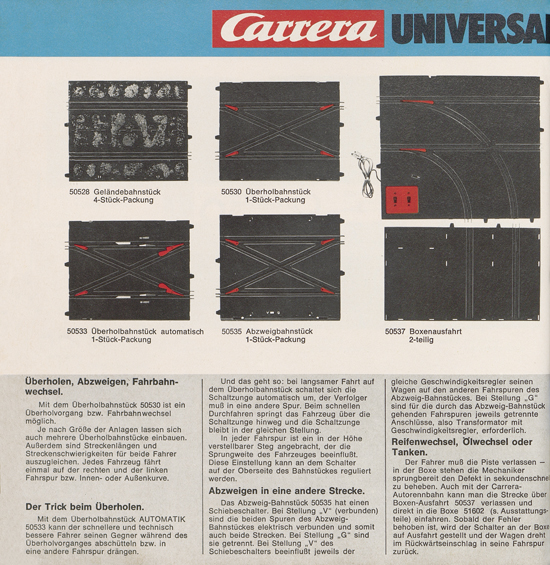 Carrera Autorennbahn Katalog 1975-1976