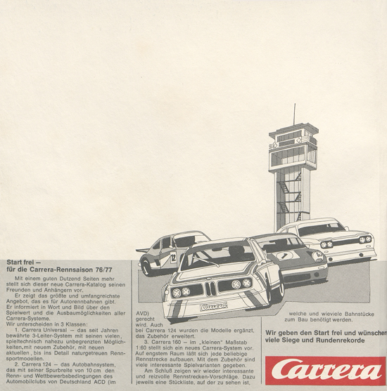 Carrera Autorennbahn Katalog 1976-1977