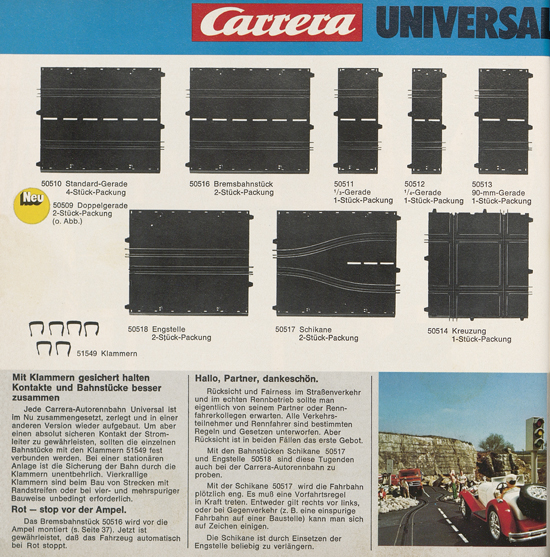 Carrera Autorennbahn Katalog 1976-1977