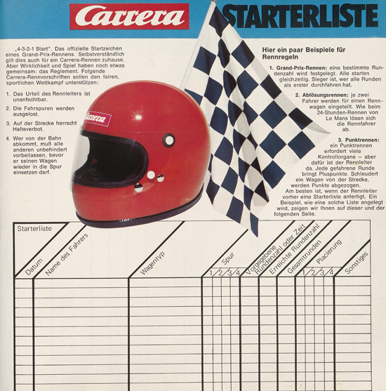 Carrera Autorennbahn Katalog 1976-1977