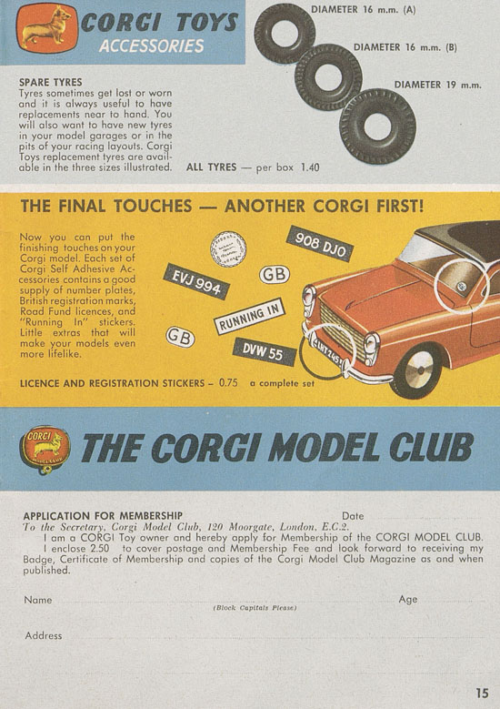 Corgi Toys catalog 1959