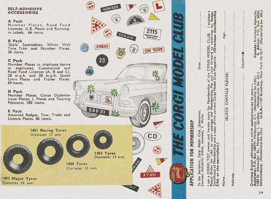 Seite 39 Corgi Toys Katalog 1965