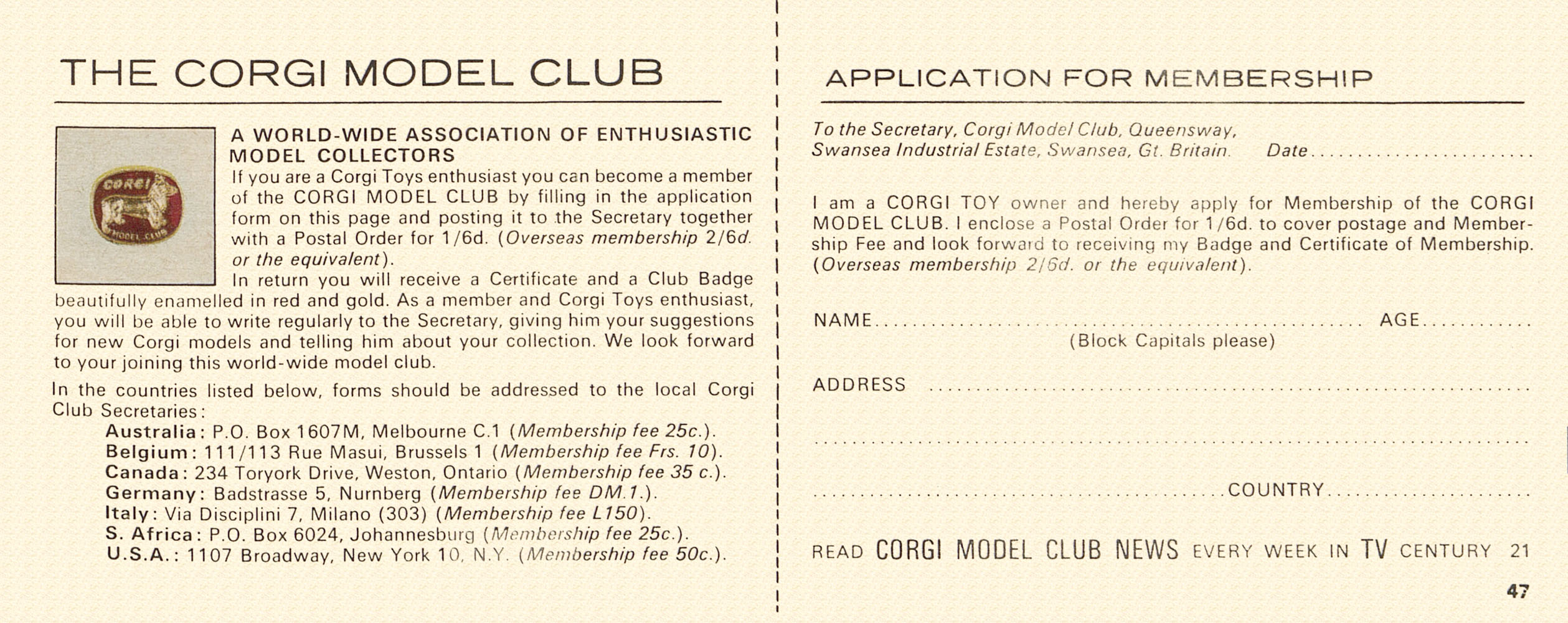Conrad antiquario Katalogarchiv Corgi Toys Catalog 1966 conrad-antiquario-katalogarchiv-corgi-toys-catalog-1966