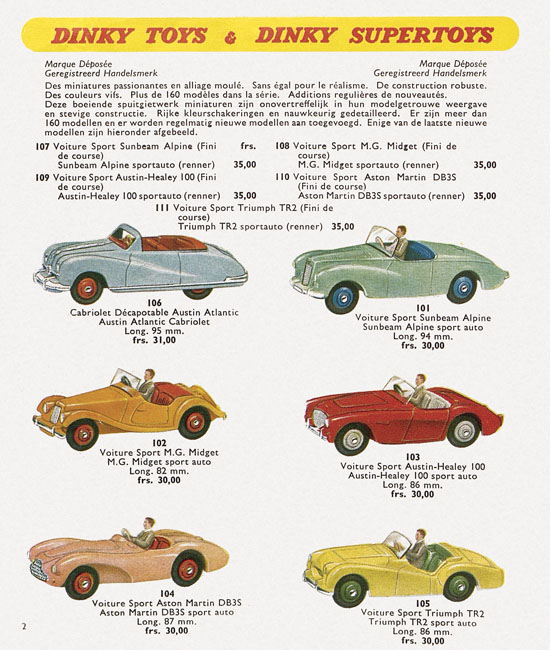 Seite 2 Dinky Toys Katalog 1957, Dinky Supertoys 1957