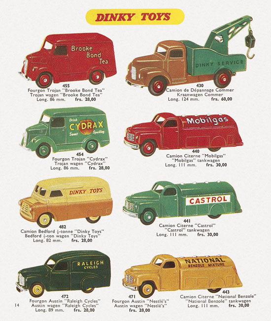Seite 14 Dinky Toys Katalog 1957, Dinky Supertoys 1957