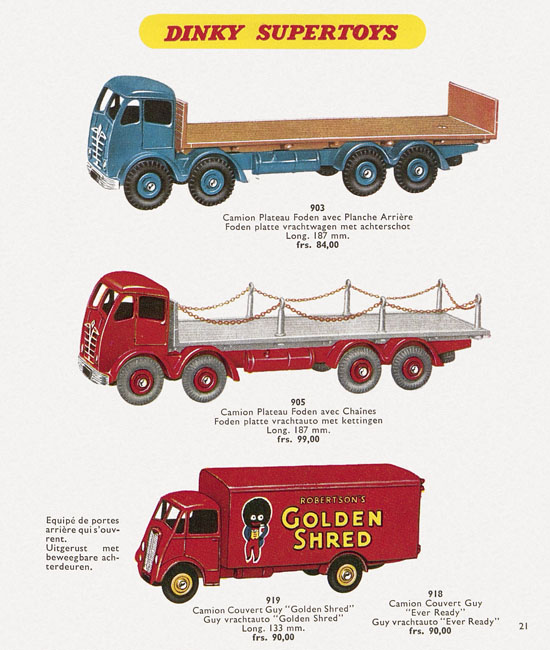 Seite 21 Dinky Toys Katalog 1957, Dinky Supertoys 1957