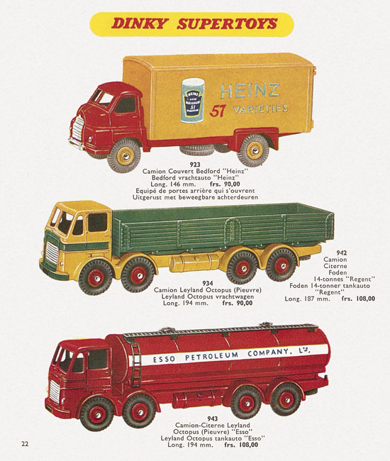 Seite 22 Dinky Toys Katalog 1957, Dinky Supertoys 1957