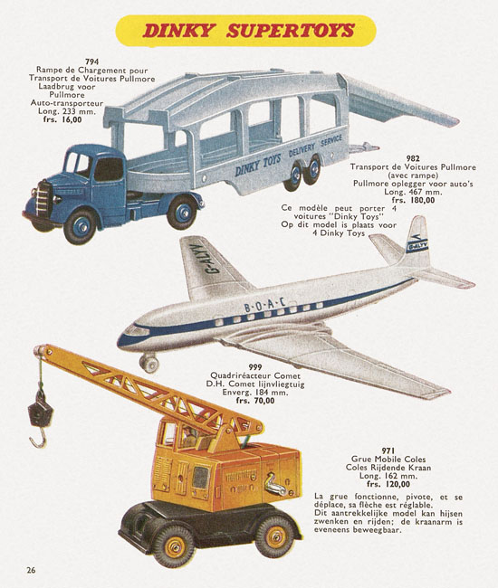 Seite 26 Dinky Toys Katalog 1957, Dinky Supertoys 1957